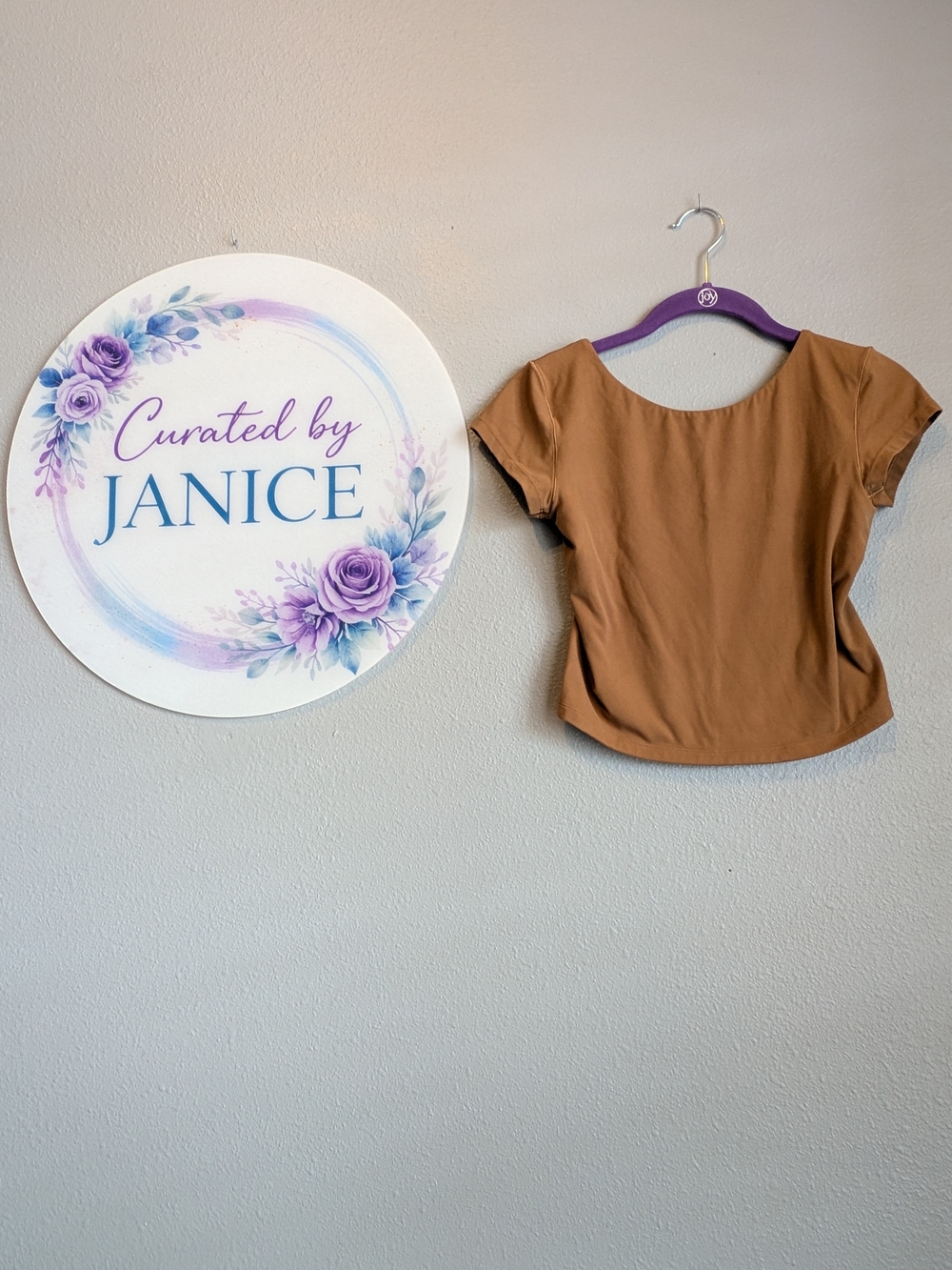 Aerie OFFLINE | Scoop Neck Low Back Crop Top | Camel | Size Medium